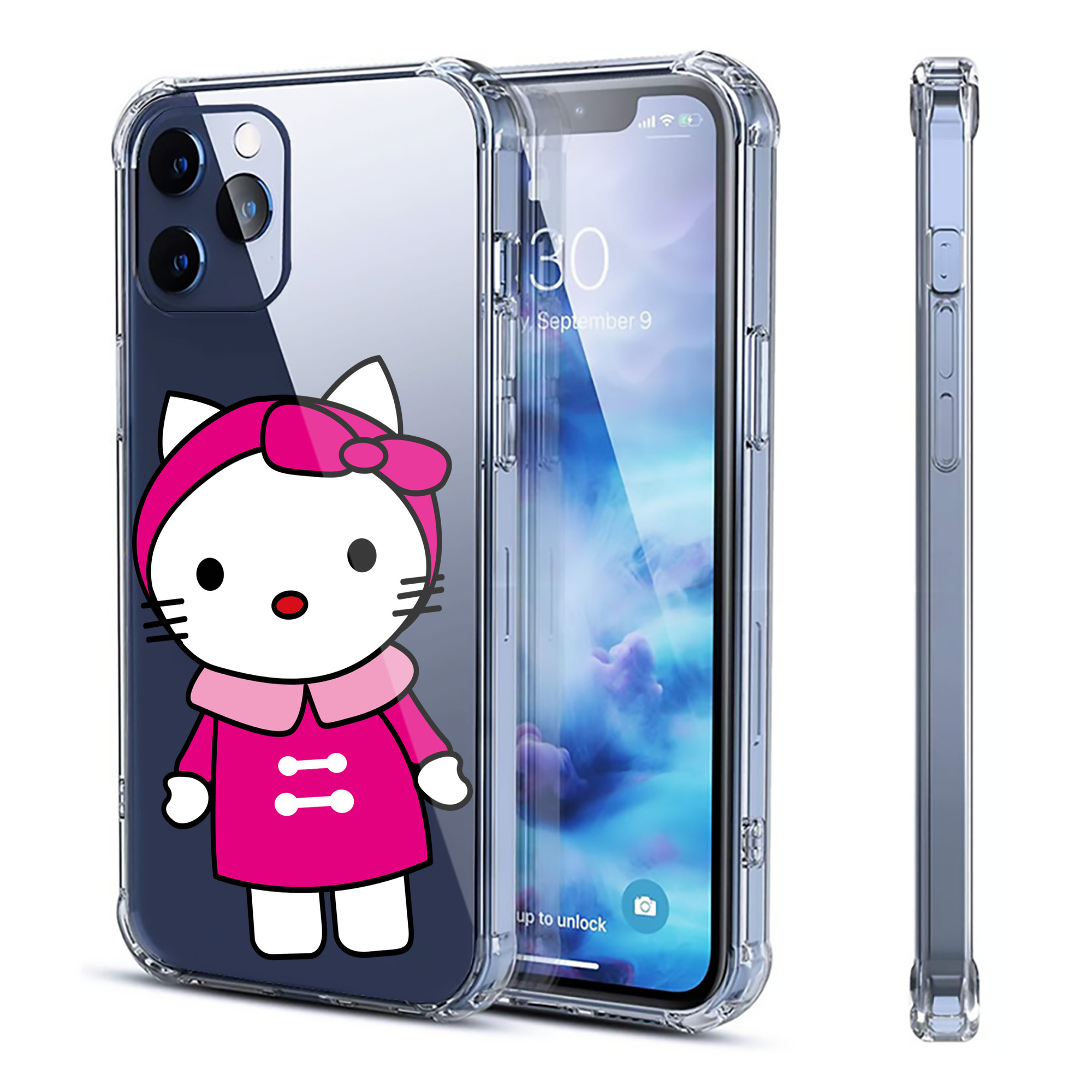 （画像用） Hello Kitty ハローキティ 【iPhone 12シリーズ対応】透明スマホケース（クリアソフトケース）